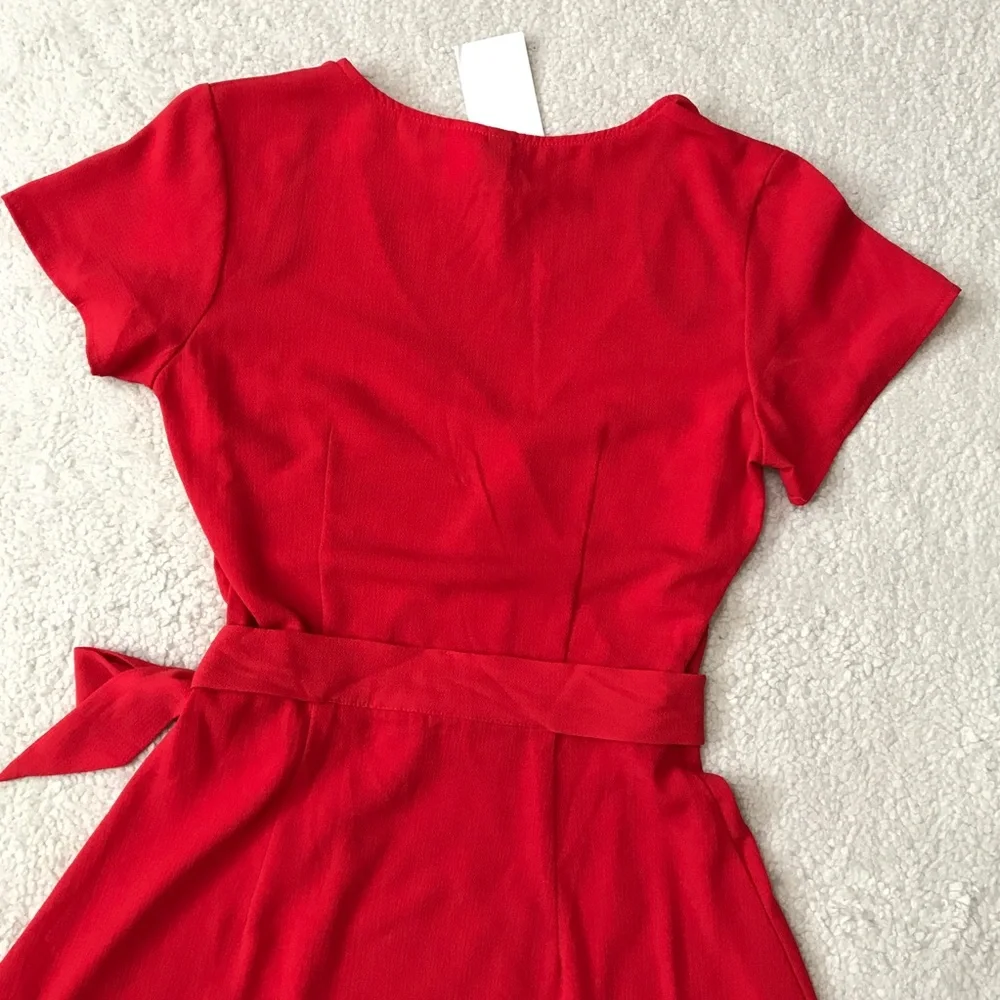H&M Wrap Dress Short Sleeve Red Size 2